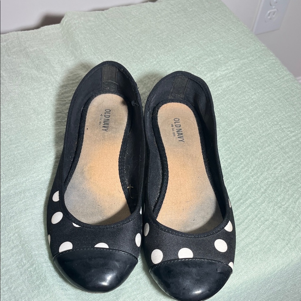 Old Navy Black and White Polka Dot Flats